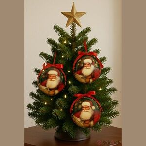 Decoris Christmas Ornament Red Spheres Set of Three Vintage Christmas Decor NWT